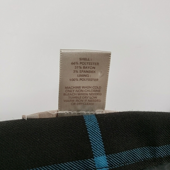 Loft Outlet Black Blue Windowpane Patterned Mini Skirt - Picture 6 of 6